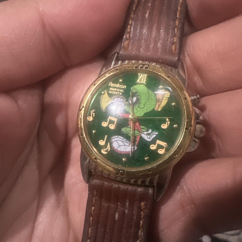 Music Working VTG 1994 Armitron Warner Bros Marvin Martian Musical‎ Watch 32mm